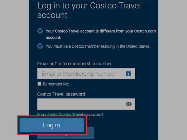costco travel account