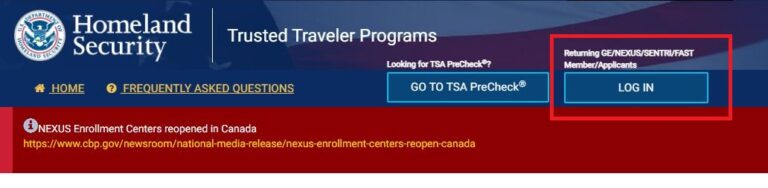 Global Entry Login Account Setup Renew Membership Process 